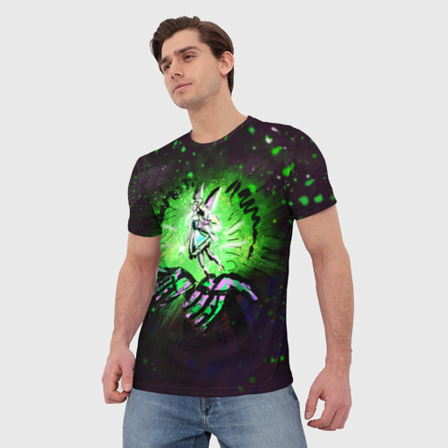 Мужская футболка 3D Волшебная фея на черном фоне, цвет 3D печать - фото 3