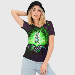 Женская футболка 3D Slim Волшебная фея на черном фоне - фото 2