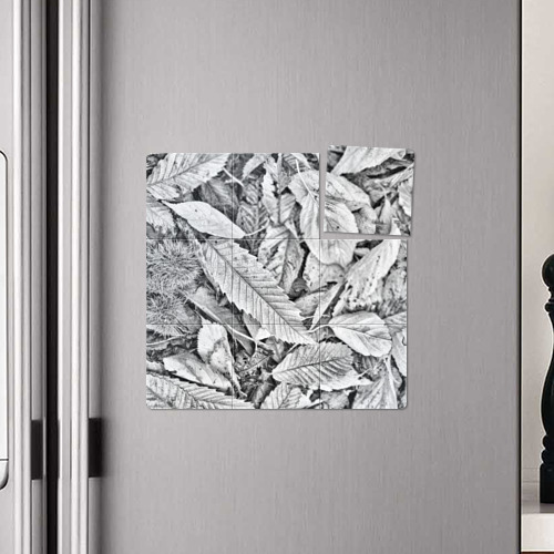 Магнитный плакат 3Х3 Чёрно-белые листья - фото 4