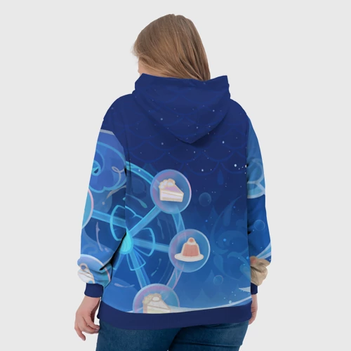Женская толстовка 3D с принтом Furina Genshin Impact, вид сзади #2