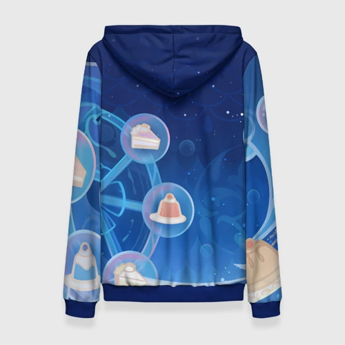 Женская толстовка 3D с принтом Furina Genshin Impact, вид сзади #1