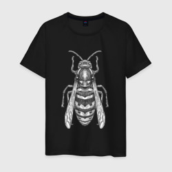 Пчела гравюра белая – Мужская футболка хлопок с принтом купить со скидкой в -20%