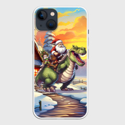 Санта едет на драконе – Чехол для iPhone 14 Plus с принтом купить