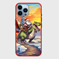 Санта едет на драконе – Чехол для iPhone 14 Pro Max с принтом купить