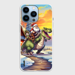 Санта едет на драконе – Чехол для iPhone 14 Pro с принтом купить
