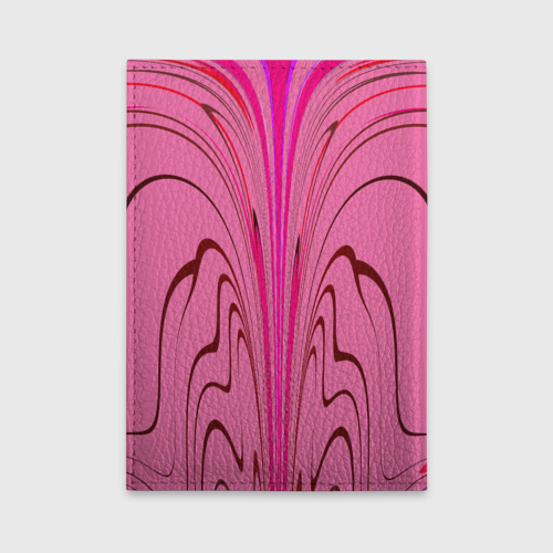 Обложка для автодокументов Плавные линии на розовом фоне, цвет голубой - фото 2