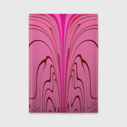 Обложка для автодокументов Плавные линии на розовом фоне