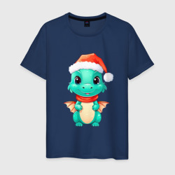 Мужская футболка хлопок Маленький  дракон 2024