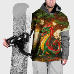 Накидка на куртку 3D Древесный зеленый дракон
