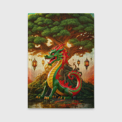 Обложка для автодокументов Древесный зеленый дракон