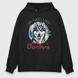 Мужское худи Oversize хлопок Christmas husky