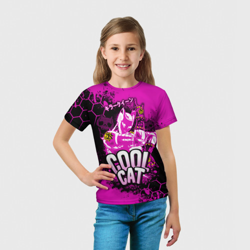 Детская футболка 3D с принтом Killer queen JoJo, вид сбоку #3