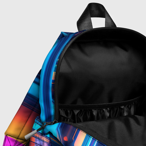 Детский рюкзак 3D Киберпанк  - спорткар в неоновом городе - фото 6