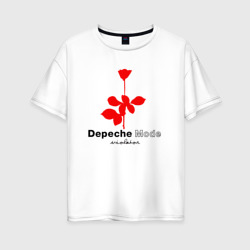 Женская футболка хлопок Oversize Depeche Mode - Violator album logo