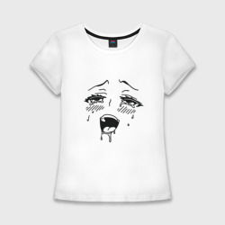 Женская футболка хлопок Slim Аниме тян кайфует - ахегао