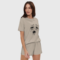 Женская пижама с шортиками хлопок Аниме тян кайфует - ахегао - фото 2