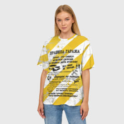 Женская футболка oversize 3D Правила гаража механика - фото 2