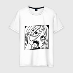 Пошлая аниме девочка-ахегао с языком слюни – Мужская футболка хлопок с принтом купить со скидкой в -20%