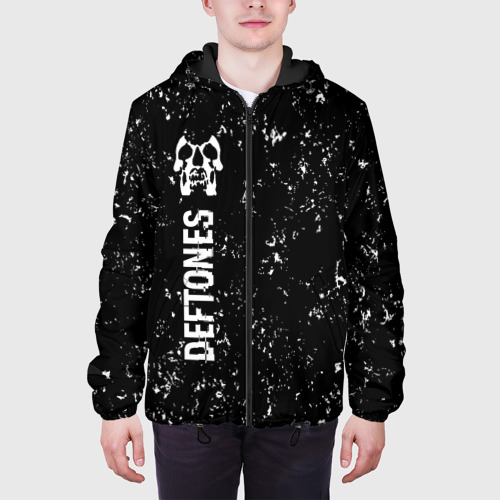 Мужская куртка 3D Deftones glitch на темном фоне по-вертикали, цвет 3D печать - фото 4