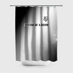 Штора 3D для ванной System of a Down glitch на светлом фоне посередине