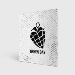 Холст квадратный Green Day glitch на светлом фоне