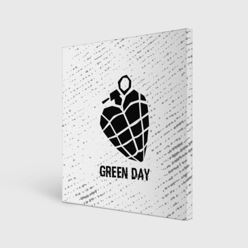 Холст квадратный Green Day glitch на светлом фоне, цвет 3D печать