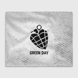 Плед 3D Green Day glitch на светлом фоне