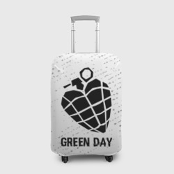 Чехол для чемодана 3D Green Day glitch на светлом фоне