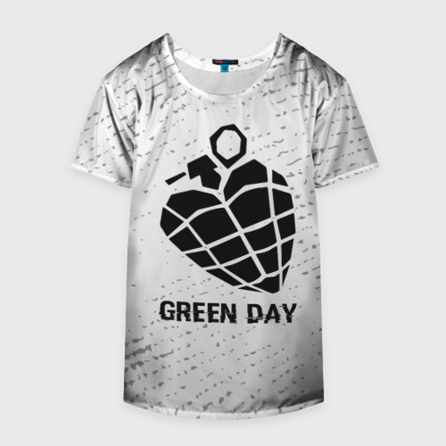 Накидка на куртку 3D Green Day glitch на светлом фоне, цвет 3D печать - фото 4