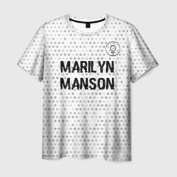 Мужская футболка 3D Marilyn Manson glitch на светлом фоне посередине