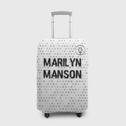 Чехол для чемодана 3D Marilyn Manson glitch на светлом фоне посередине
