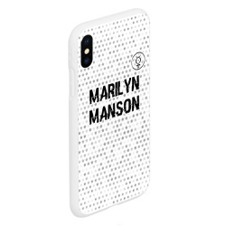 Чехол для iPhone XS Max матовый Marilyn Manson glitch на светлом фоне посередине - фото 2