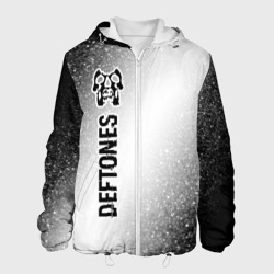Мужская куртка 3D Deftones glitch на светлом фоне по-вертикали