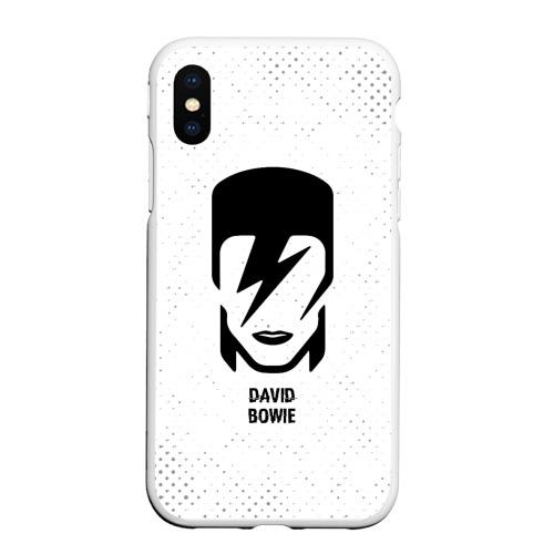 Чехол для iPhone XS Max матовый David Bowie glitch на светлом фоне