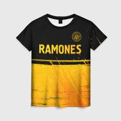 Женская футболка 3D Ramones - gold gradient посередине