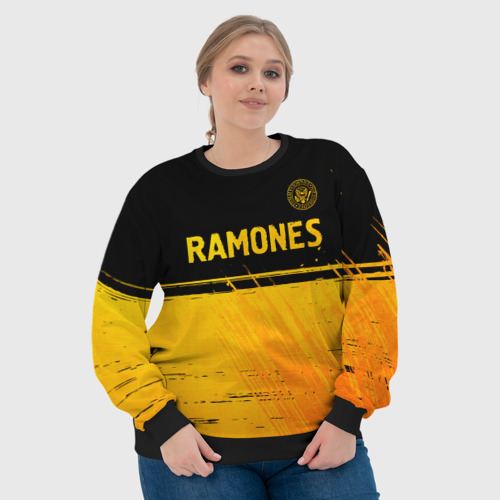 Женский свитшот 3D Ramones - gold gradient посередине, цвет 3D печать - фото 6