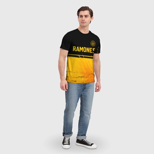 Мужская футболка 3D Ramones - gold gradient посередине, цвет 3D печать - фото 5