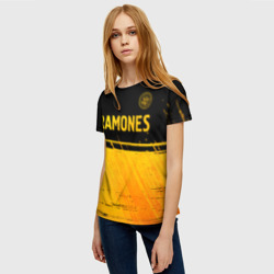 Женская футболка 3D Ramones - gold gradient посередине - фото 2