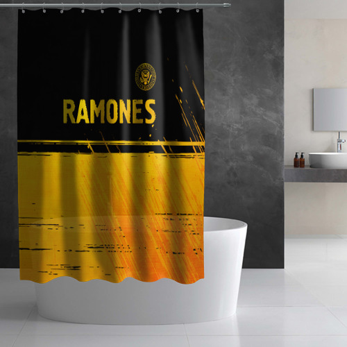 Штора 3D для ванной Ramones - gold gradient посередине - фото 3
