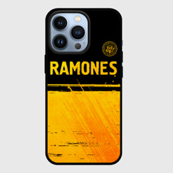 Чехол для iPhone 13 Pro Ramones - gold gradient посередине