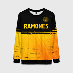 Женский свитшот 3D Ramones - gold gradient посередине