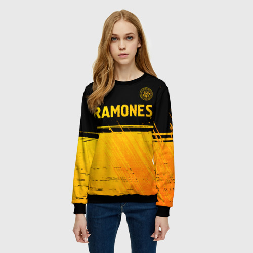 Женский свитшот 3D Ramones - gold gradient посередине, цвет 3D печать - фото 3