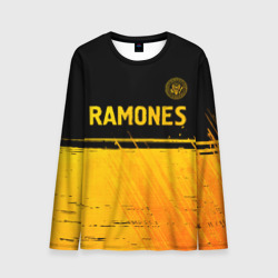 Мужской лонгслив 3D Ramones - gold gradient посередине