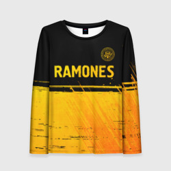 Женский лонгслив 3D Ramones - gold gradient посередине