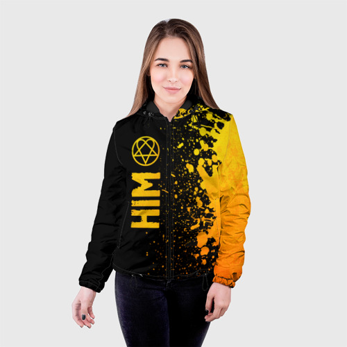 Женская куртка 3D HIM - gold gradient по-вертикали, цвет черный - фото 3