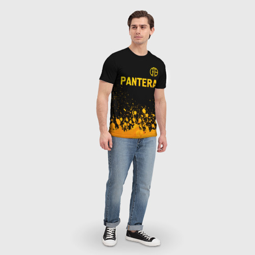 Мужская футболка 3D Pantera - gold gradient посередине, цвет 3D печать - фото 5