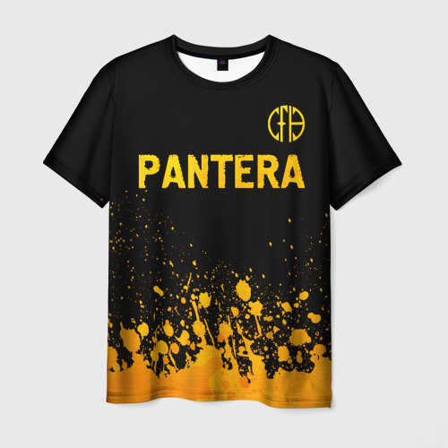 Мужская футболка 3D Pantera - gold gradient посередине, цвет 3D печать