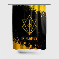 Штора 3D для ванной In Flames - gold gradient