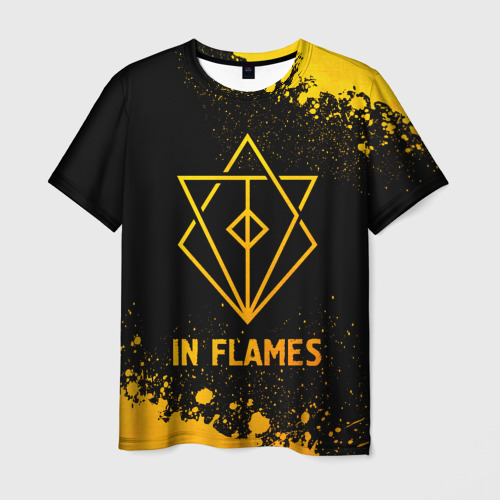 Мужская футболка 3D In Flames - gold gradient, цвет 3D печать