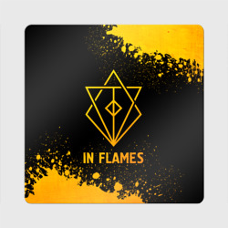 Магнит виниловый Квадрат In Flames - gold gradient